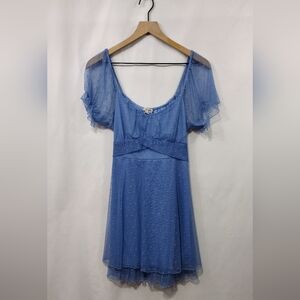 Allison & Kelly Fairy Babydoll Dress Women's XL Blue Casual Comfy Minimalist